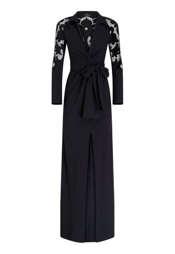 ETRO V-neck semi-sheer dress - Schwarz