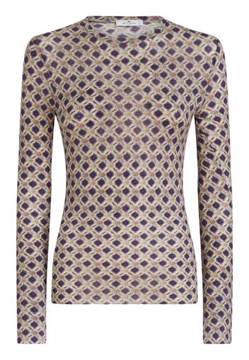 ETRO graphic-print knitted top - Blau