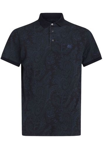 ETRO paisley-print cotton polo shirt - Blau