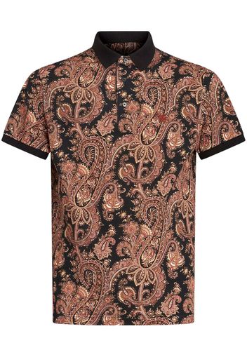 ETRO paisley-print cotton polo shirt - Schwarz