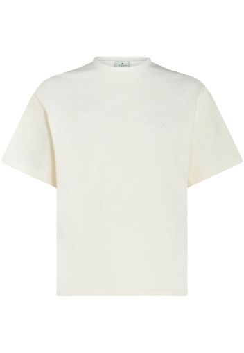 ETRO logo-embroidered cotton T-shirt - Nude