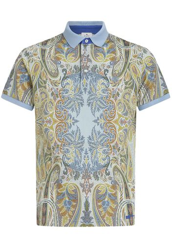 ETRO paisley-print cotton polo shirt - Blau