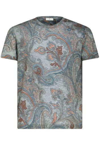 ETRO paisley-print lyocell T-shirt - Blau