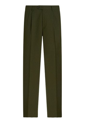 ETRO box-pleat virgin-wool trousers - Grün