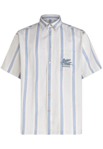 ETRO Pegaso logo-embroidered cotton shirt - Weiß