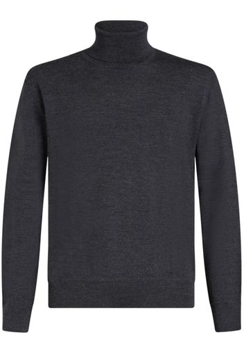 ETRO Pegaso-embroidered high-neck jumper - Grau