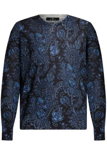 ETRO paisley-pattern crew-neck jumper - Blau