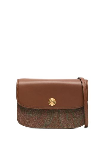 ETRO logo-plaque paisly-print shoulder bag - Braun