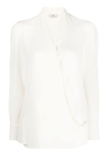 ETRO wrap-effect silk blouse - Weiß