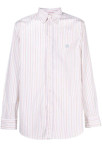 ETRO embroidered-logo striped shirt - Weiß