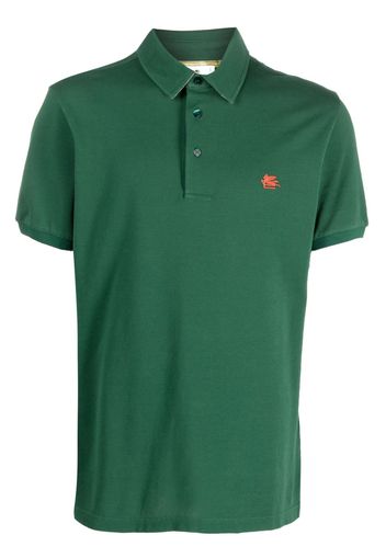 ETRO logo-embroidered polo shirt - Grün