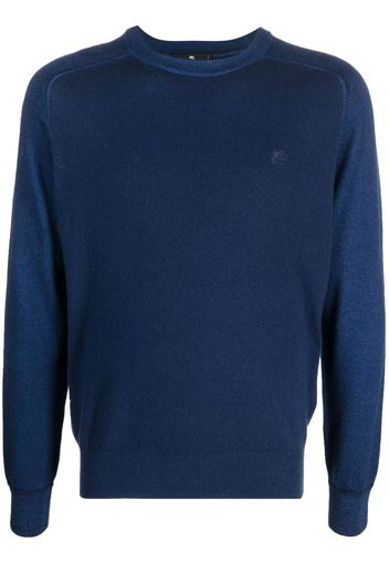 ETRO logo-embroidered virgin wool jumper - Blau