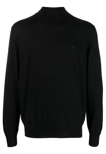 ETRO Rollkragenpullover mit Logo-Stickerei - Schwarz