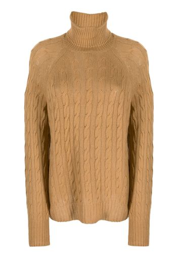 ETRO cable-knit roll-neck jumper - Braun