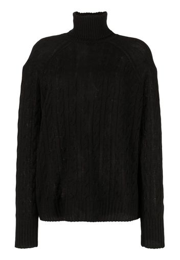 ETRO cable-knit roll-neck jumper - Schwarz