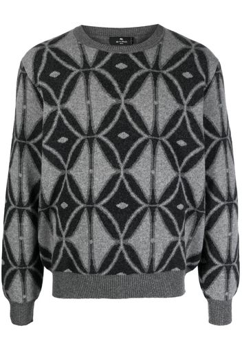 ETRO intarsia-knit wool jumper - Grau