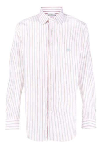 ETRO logo-embroidered striped shirt - Nude