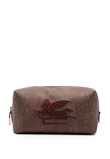 ETRO logo-embroidered paisley wash bag - Braun