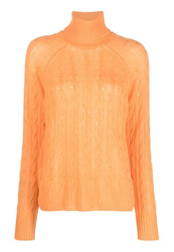 ETRO cable-knit roll-neck jumper - Orange