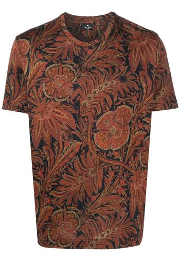ETRO floral-print cotton T-shirt - Schwarz