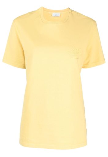 ETRO logo-embroidered cotton T-shirt - Gelb