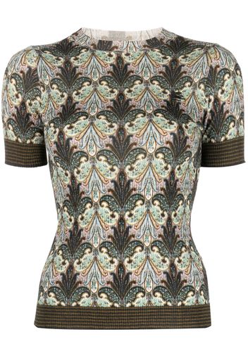 ETRO paisley-print ribbed-knit top - Schwarz