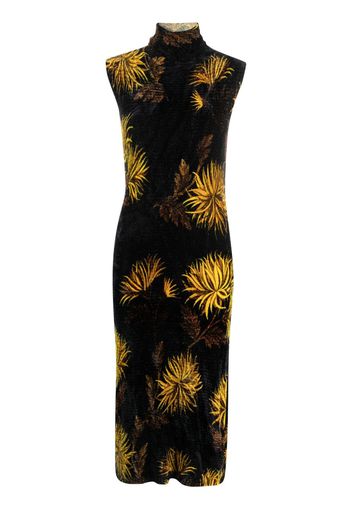 ETRO floral-print corduroy midi dress - Schwarz