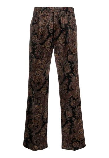 ETRO paisley-print corduroy trousers - Schwarz