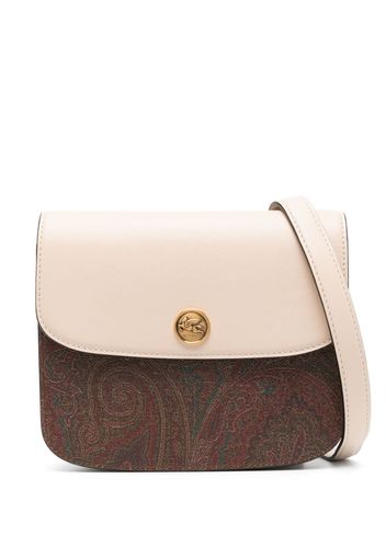 ETRO paisley-print panelled crossbody bag - Nude