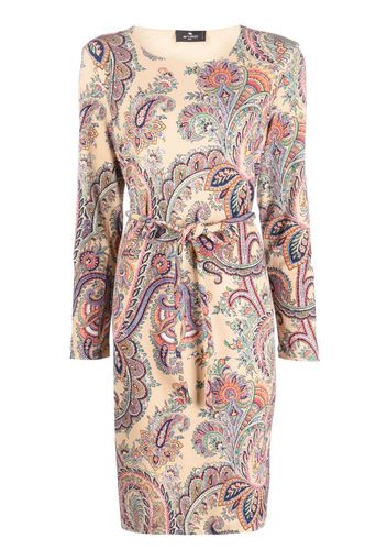 ETRO paisley-print tied dress - Nude