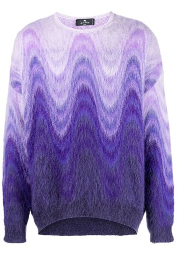 ETRO swirl-print mohair-wool brushed jumper - Violett