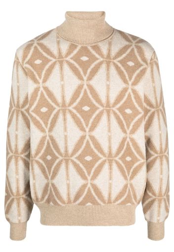 ETRO roll-neck pattern-intarsia jumper - Nude