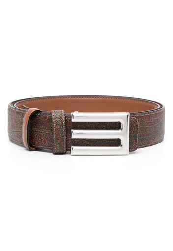 ETRO logo-buckle reversible leather belt - Braun