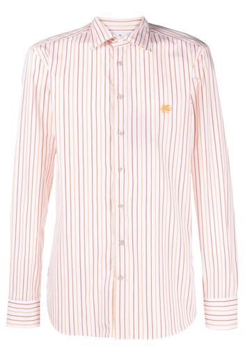 ETRO logo-embroidered striped shirt - Orange