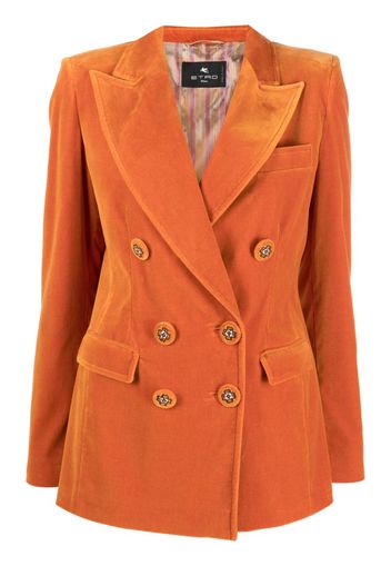 ETRO double-breasted velvet blazer - Orange