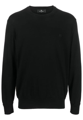 ETRO Pegaso-embroidered wool jumper - Schwarz