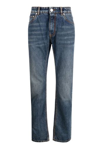 ETRO Pegaso-motif slim-cut jeans - Blau