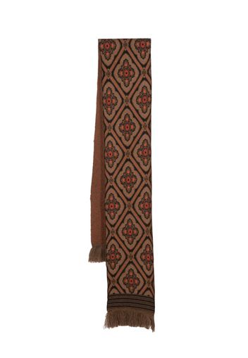 ETRO patterned-jacquard fringed scarf - Braun