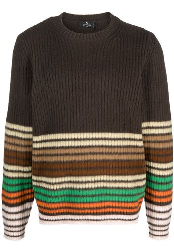 ETRO stripe-pattern wool jumper - Braun