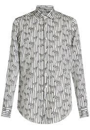 ETRO zebra-print long-sleeved shirt - Weiß