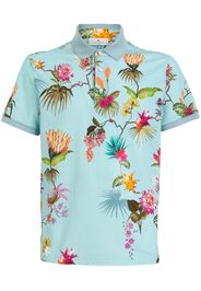 ETRO floral-print cotton polo shirt - Blau