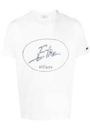 ETRO logo-embroidered cotton T-shirt - Weiß