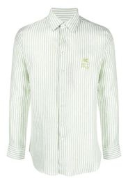 ETRO striped linen long-sleeve shirt - Weiß