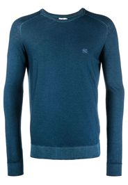 ETRO Pegaso-embroidered wool jumper - Blau