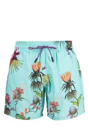 ETRO floral-print drawstring swim shorts - Blau