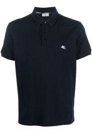 ETRO logo-embroidered cotton polo shirt - Blau