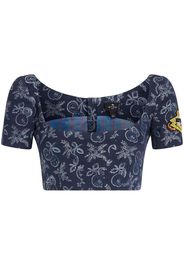ETRO Cropped-Top mit Blumenmuster - Blau
