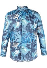 ETRO floral-print long-sleeved shirt - Blau