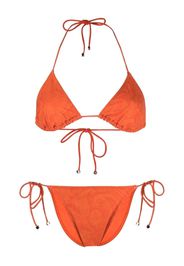 ETRO Pegaso-plaque paisley-print bikini set - Orange