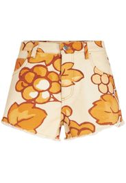 ETRO Berry-print denim shorts - Orange